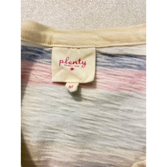 Plenty by Tracy Reece bubble sleeve Stripe Top Medium - Picture 8 of 8